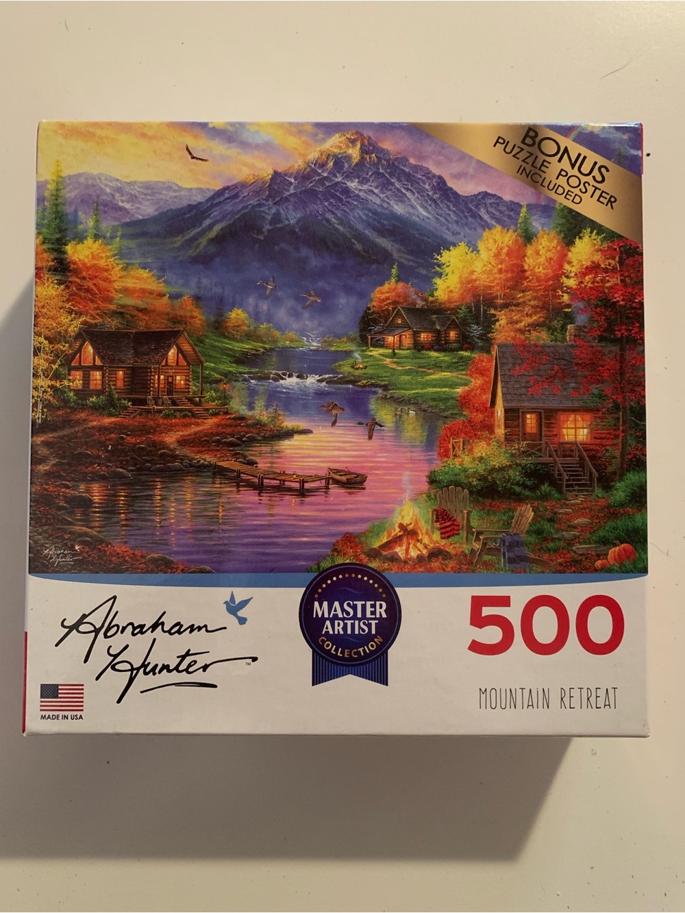 500-piece puzzle Roseart Mountain Retreat Abraham Hunter